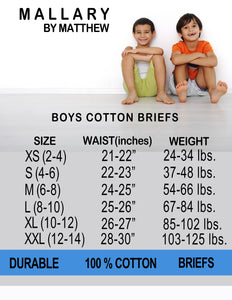 Mallary by Matthew 100% Cotton Boys Briefs Underwear 8 Pack